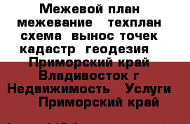 Межевой план (межевание), техплан, схема, вынос точек (кадастр, геодезия) - Приморский край, Владивосток г. Недвижимость » Услуги   . Приморский край